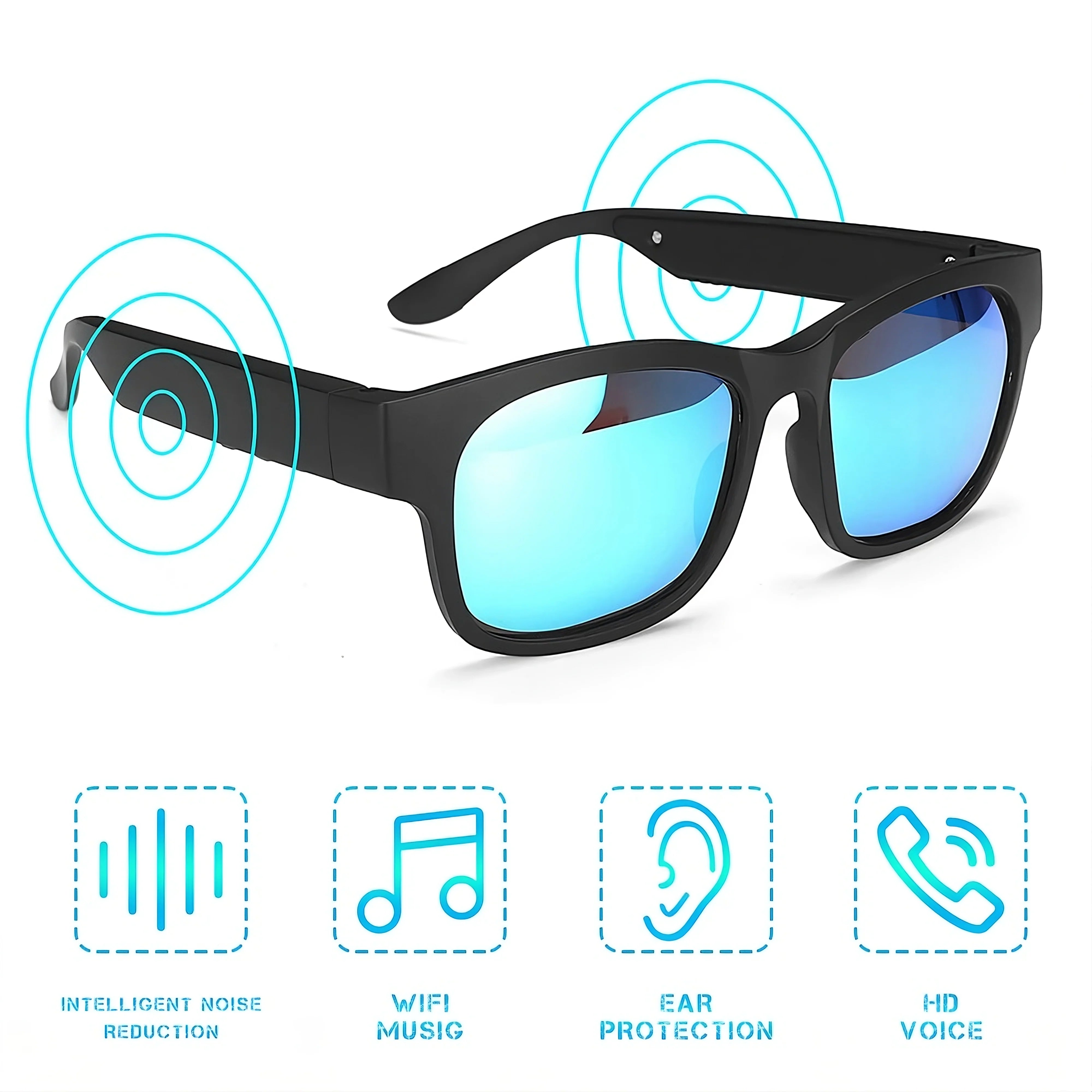 Smart Bluetooth Sun Glasses, Hands-Free Calls & Audio