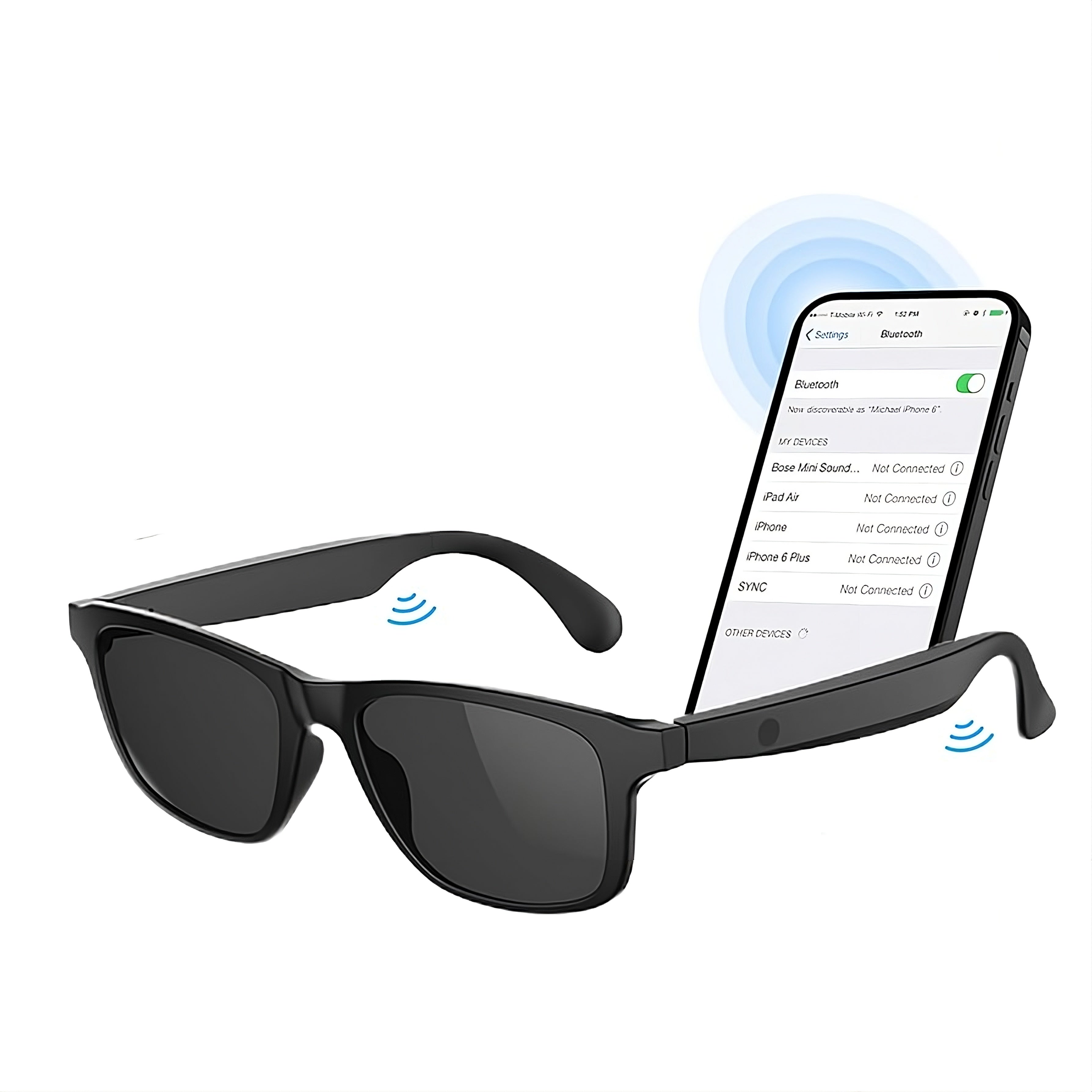 Smart Bluetooth Sun Glasses, Hands-Free Calls & Audio